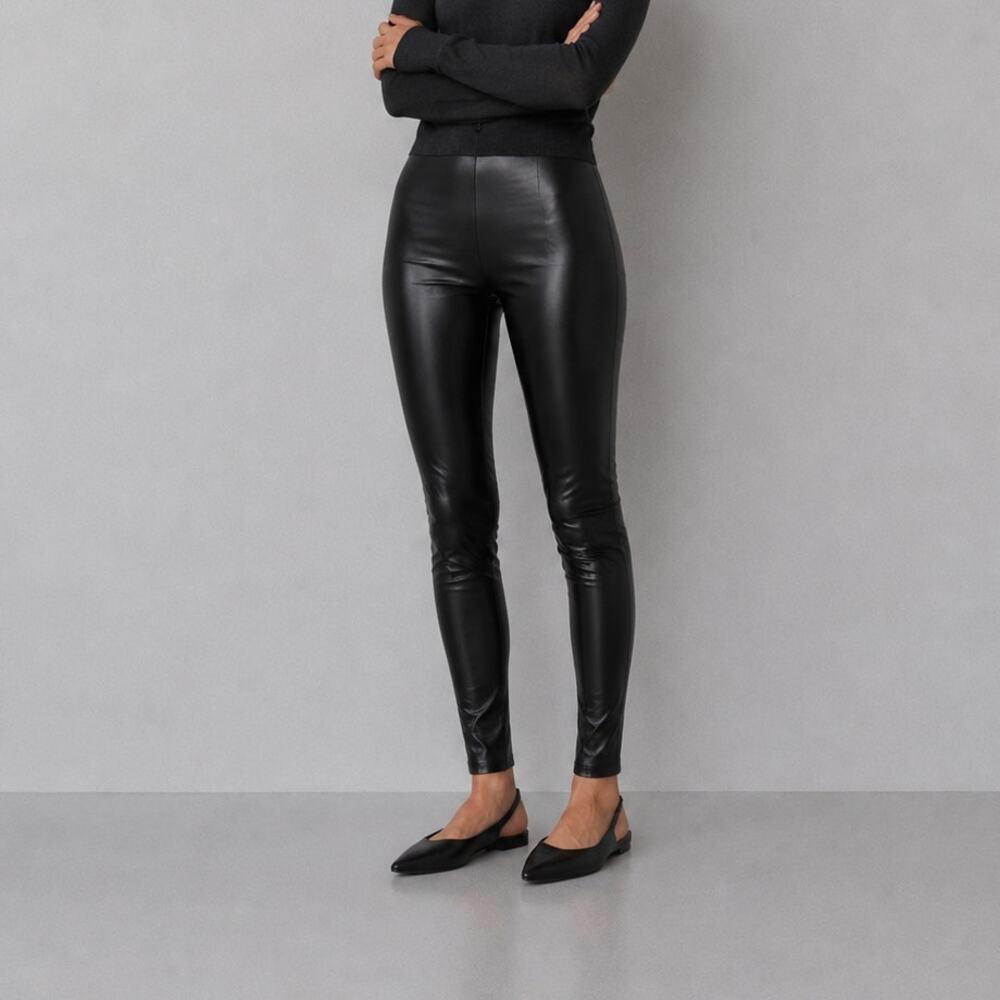 Rag&bone Nina Faux Leather Skinny Trousers Womens M Black High-rise Slim Fit